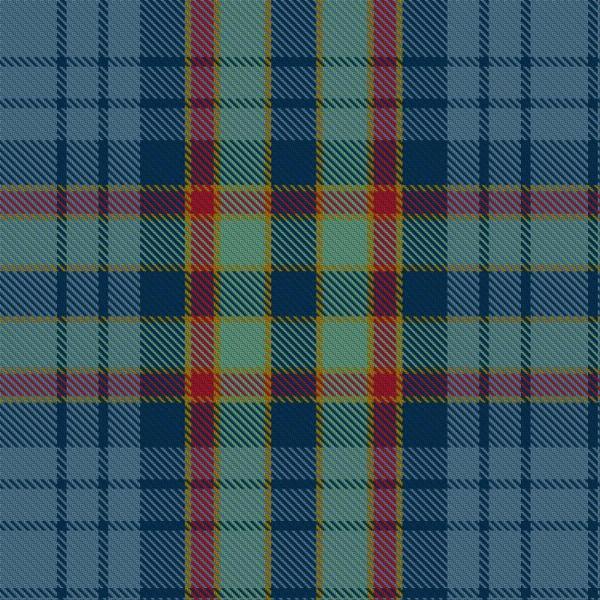 Checked in three or more colours, like the kilts of Scotsmen displaying their family identity. (T)