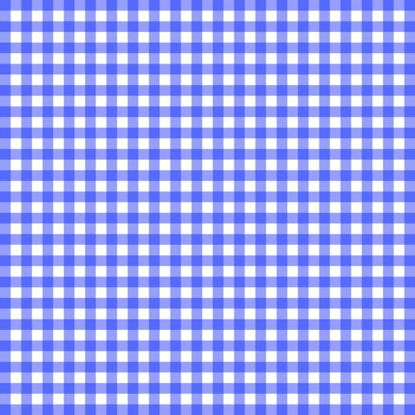 Checked with one colour and white, like Dorothy’s dress in *The Wizard of Oz*. (G)